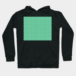 Mint Green and Black Polka Dot Pattern Hoodie